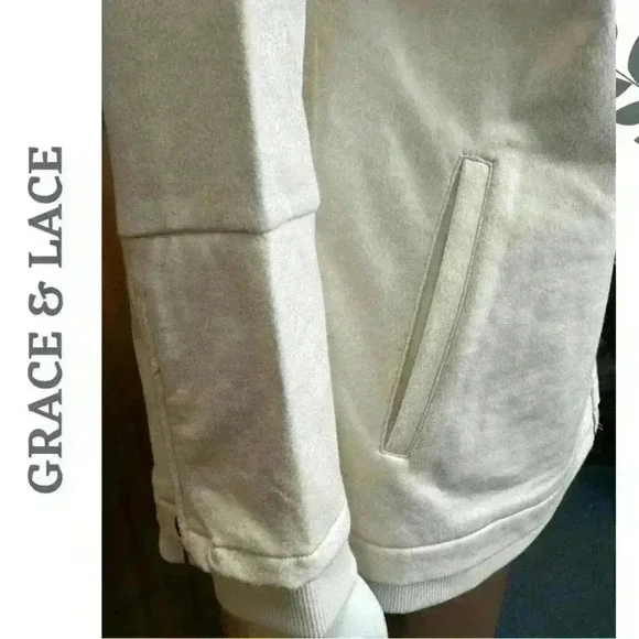 Grace @ Lace Move Free Leather Like Cream Knit Motorcycle Jacket Size XXL - Picture 10 of 12